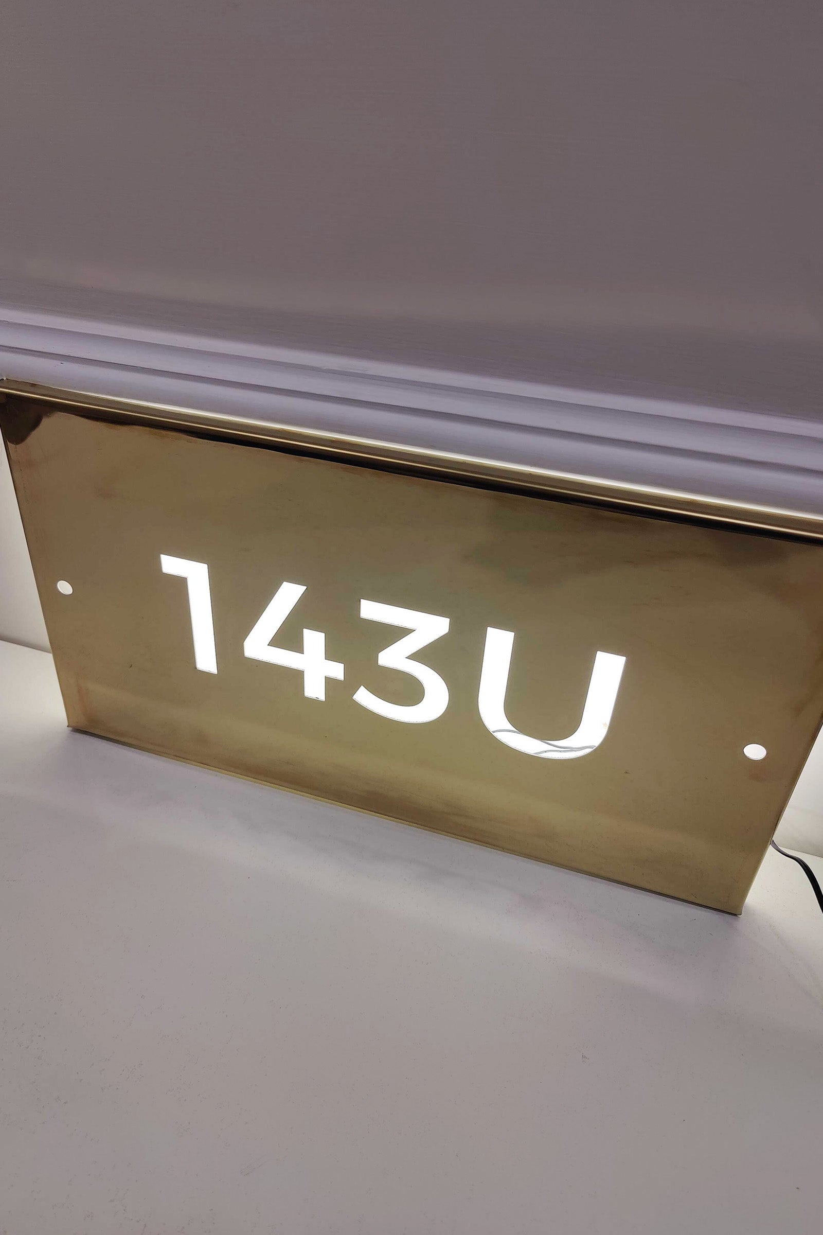 Stainless Steel Custom Gold Backlit House Plate / Sign