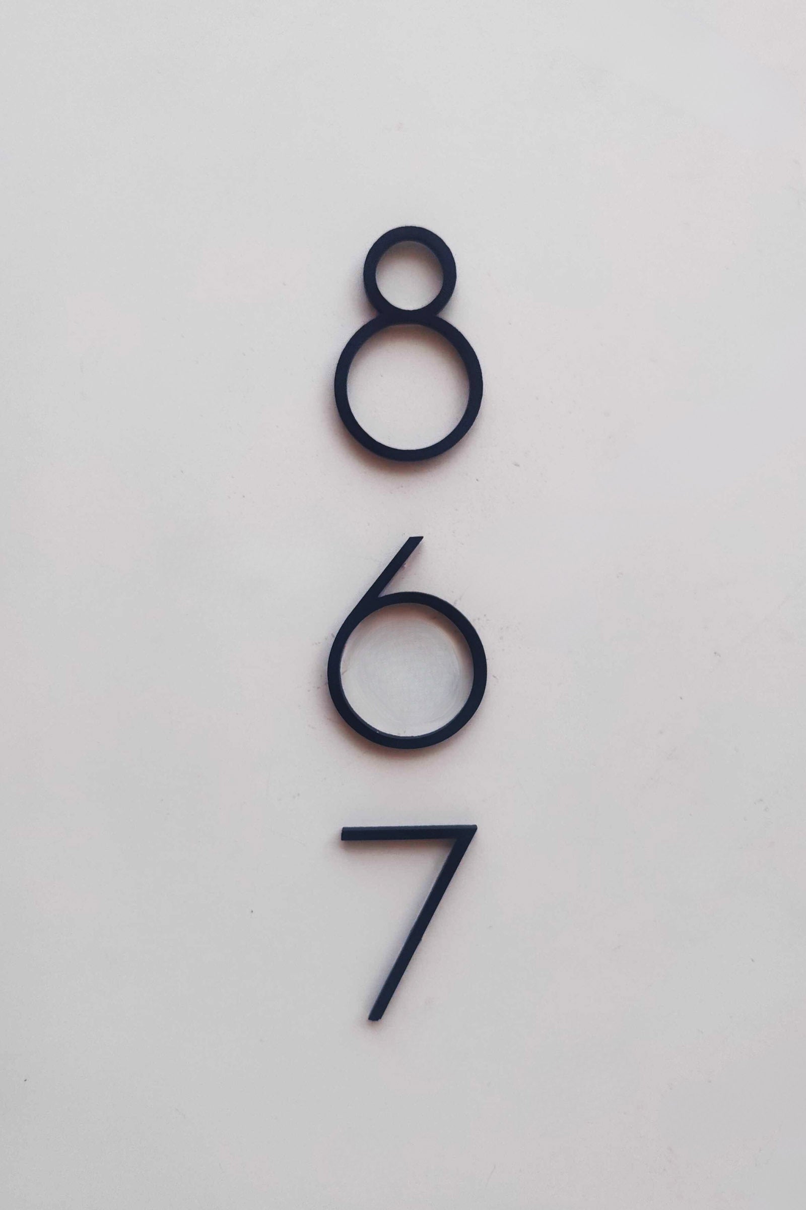 Sleek Metal 2D Black Digits / Numbers for home and business