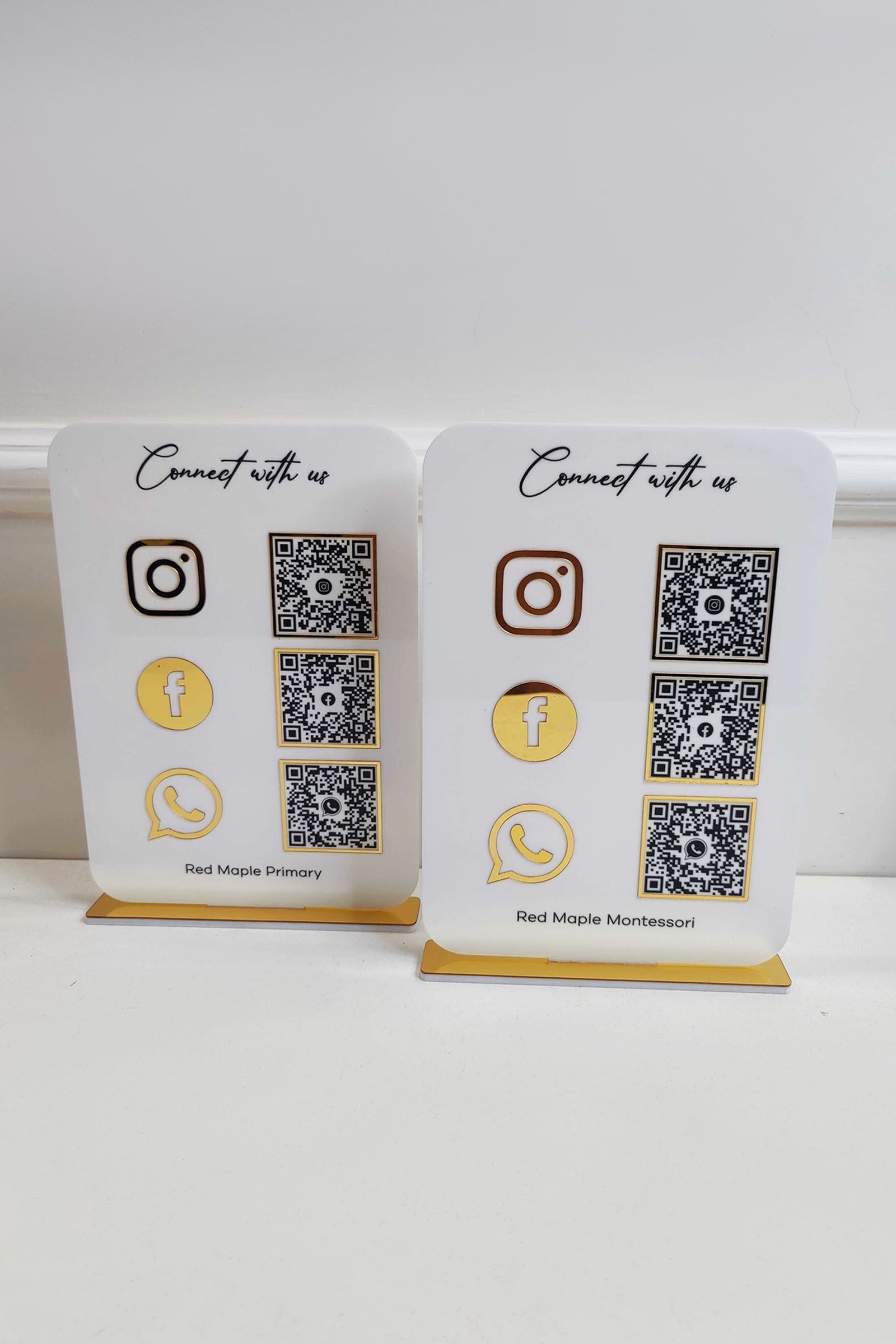 White & Gold Social Sign
