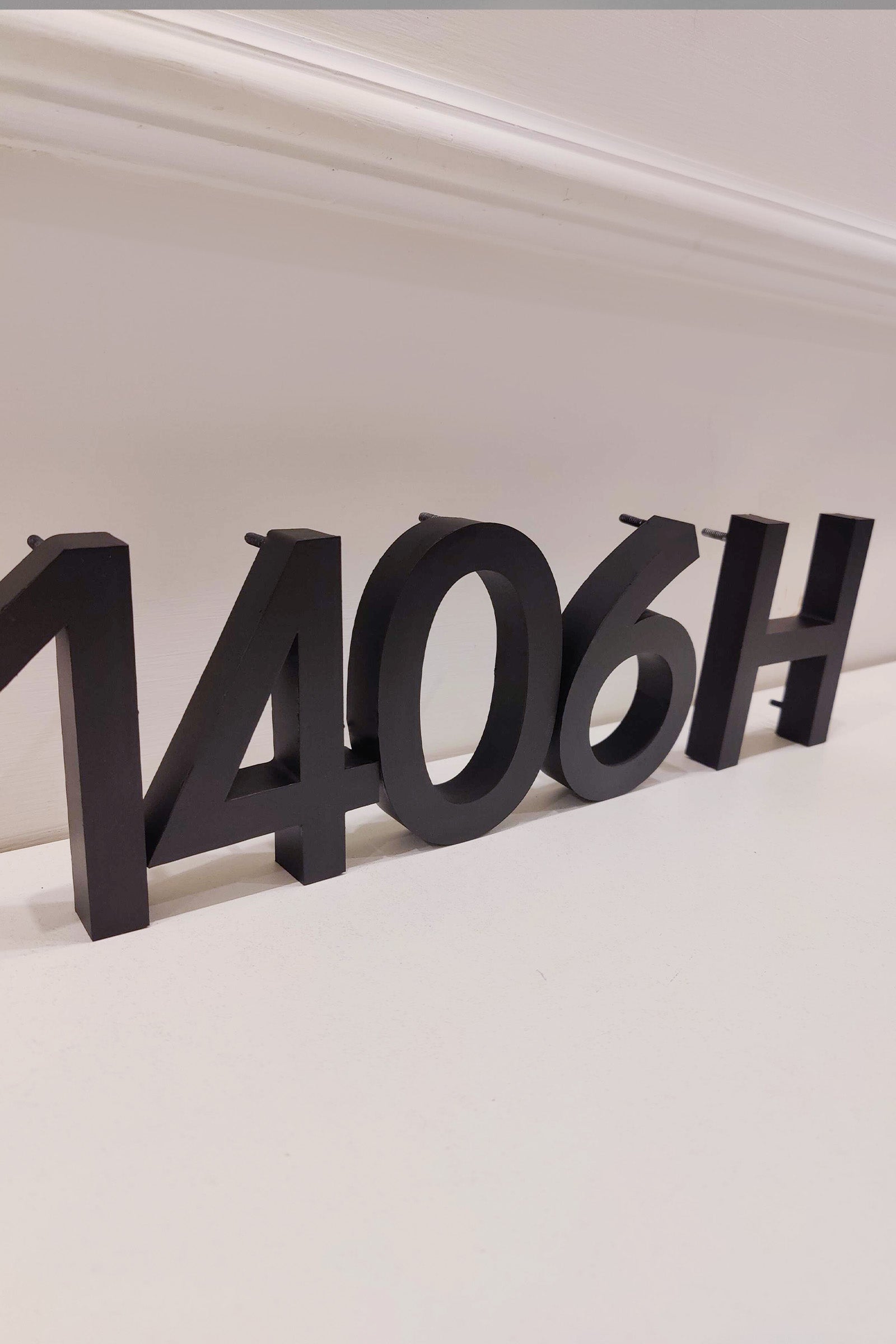 Custom 3D Matte Black Metal House Numbers