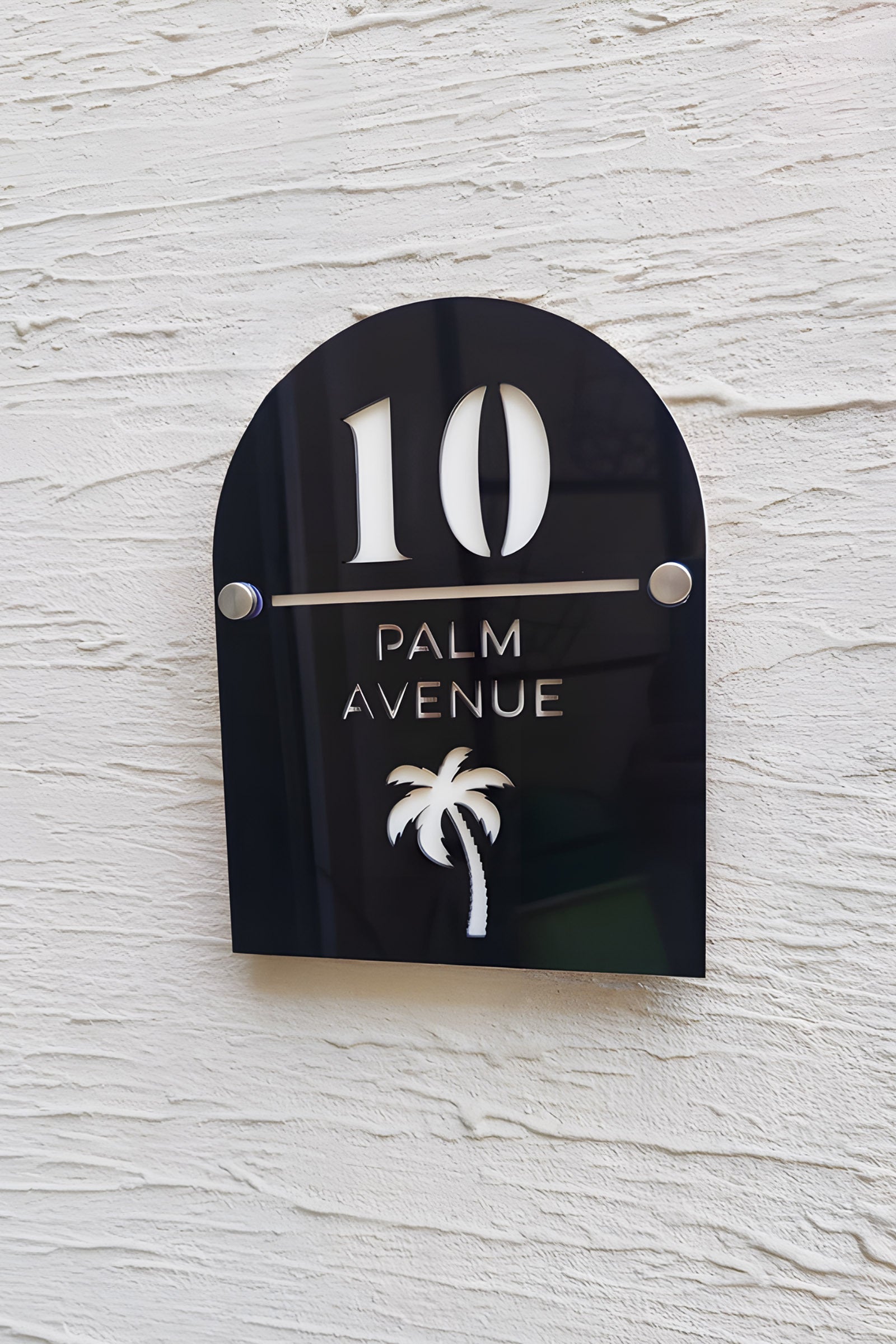 Modern Arched Acrylic House Number Sign