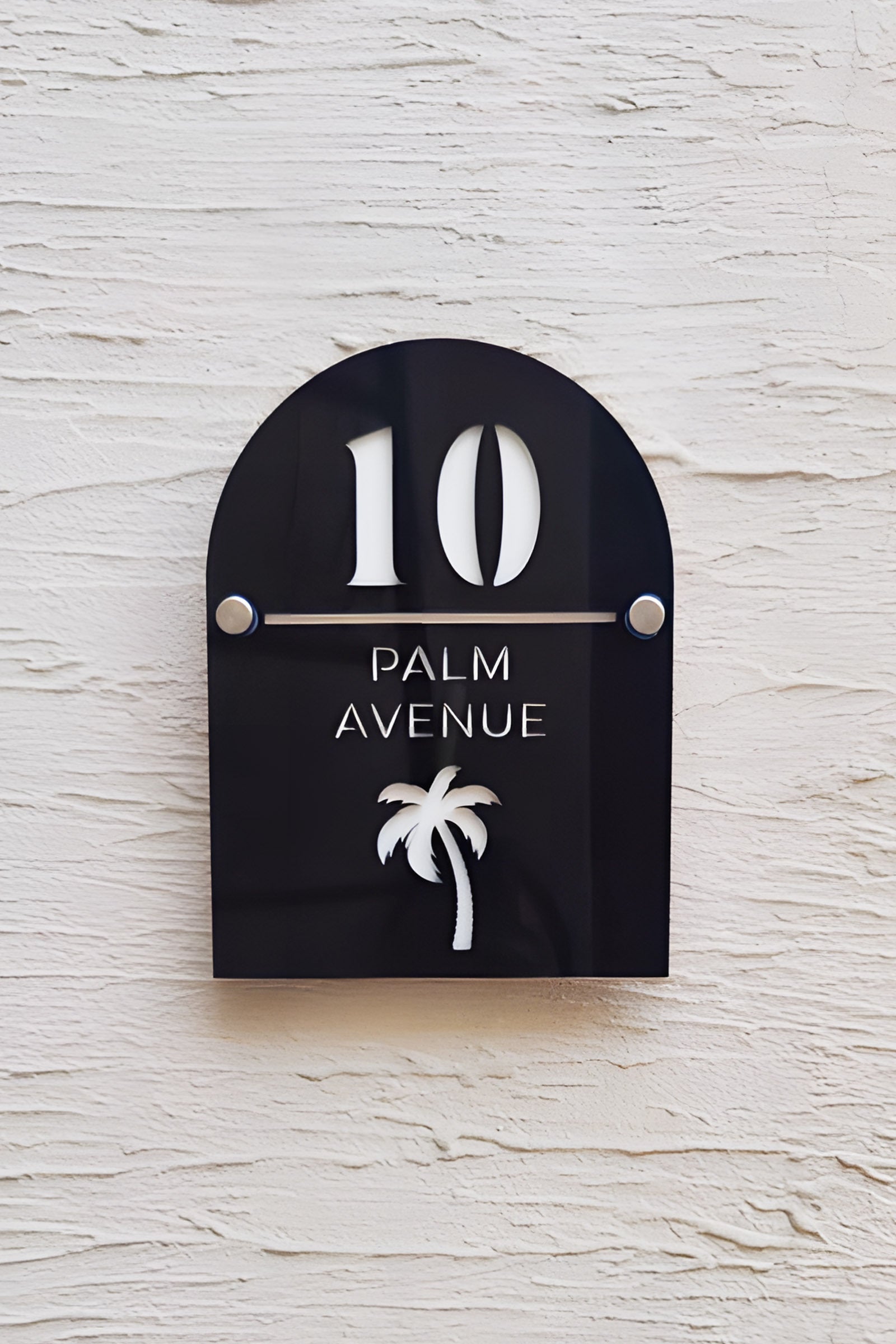 Modern Arched Acrylic House Number Sign