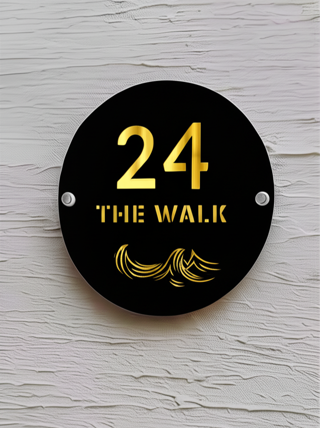 Custom Round Beach Acrylic House Sign