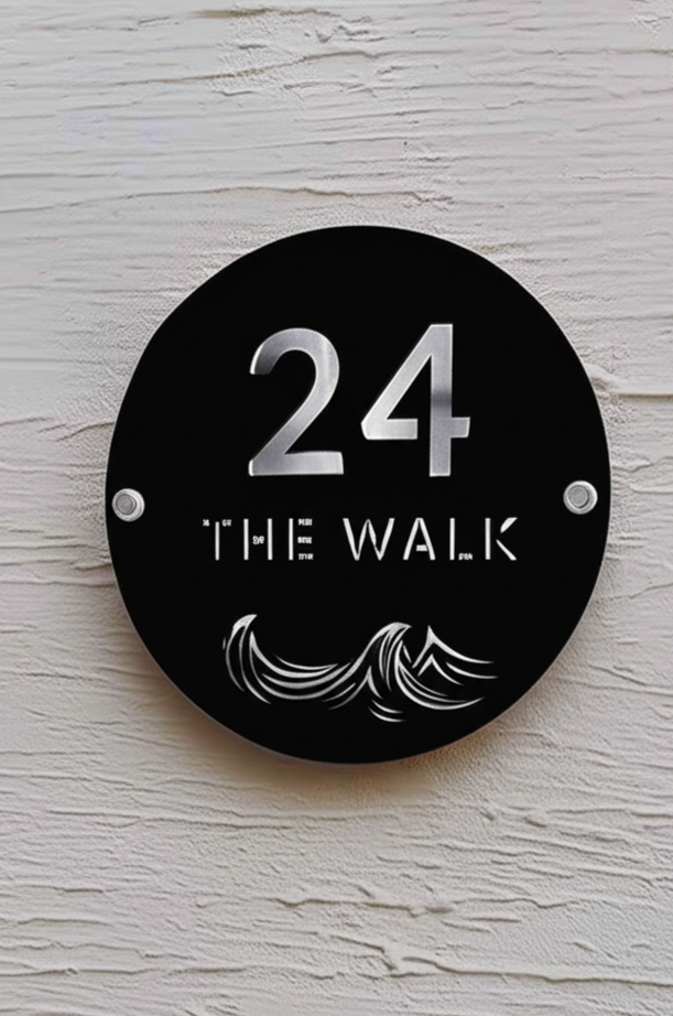 Custom Round Beach Acrylic House Sign