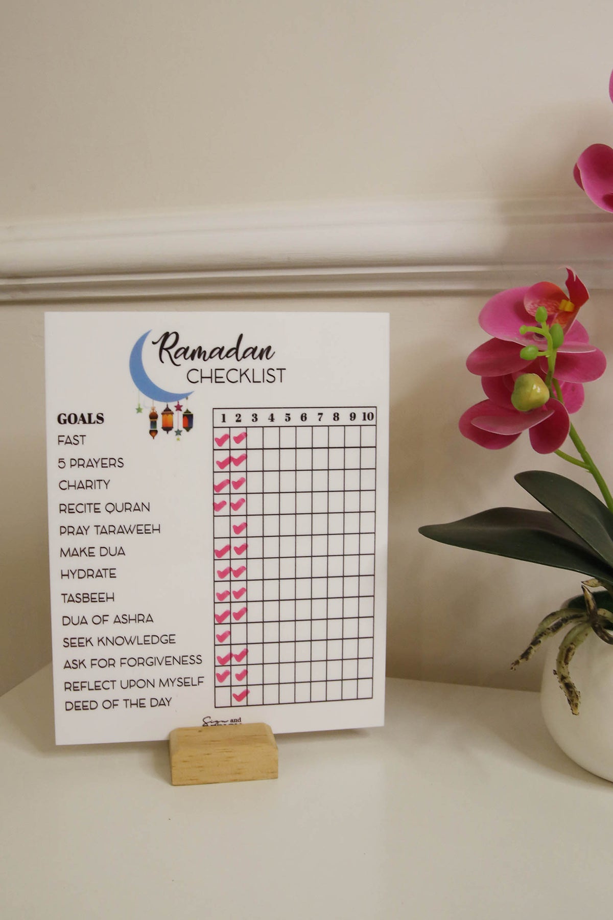 Ramadan Checklist - Table Top Planner - Sign & Design