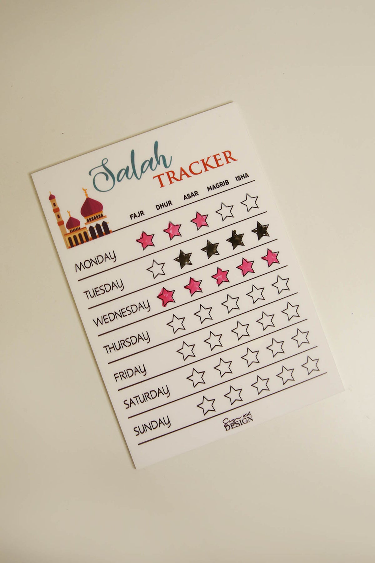 Kids Salah Tracker - Sign & Design