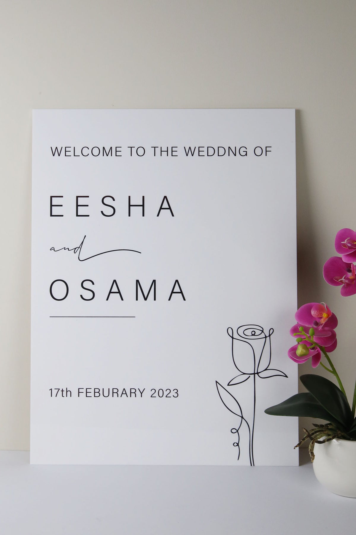 Printed Wedding Welcome Sign - Sign & Design