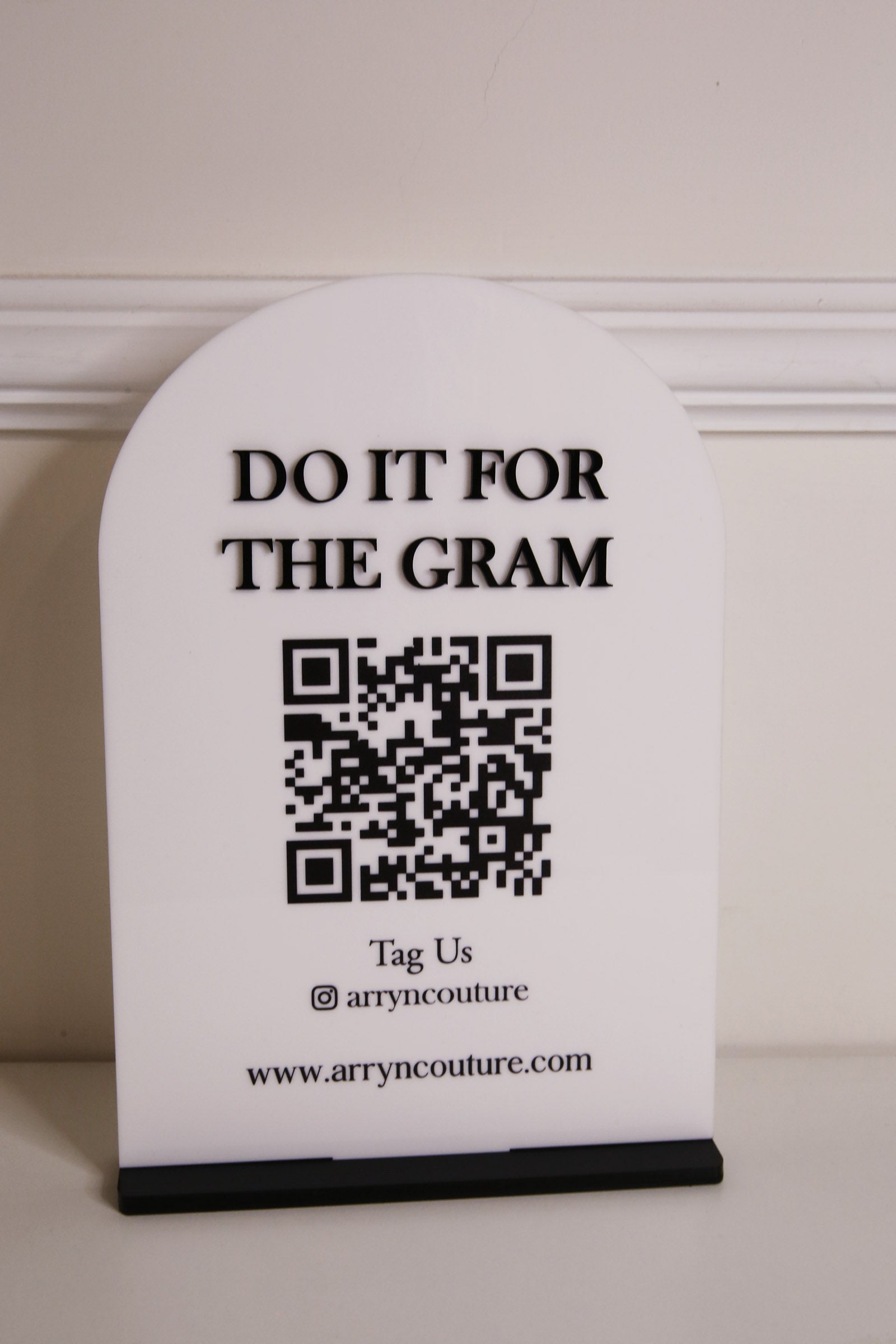 Custom Arch Social QR Sign