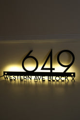 Custom Backlit 2 Line House Sign