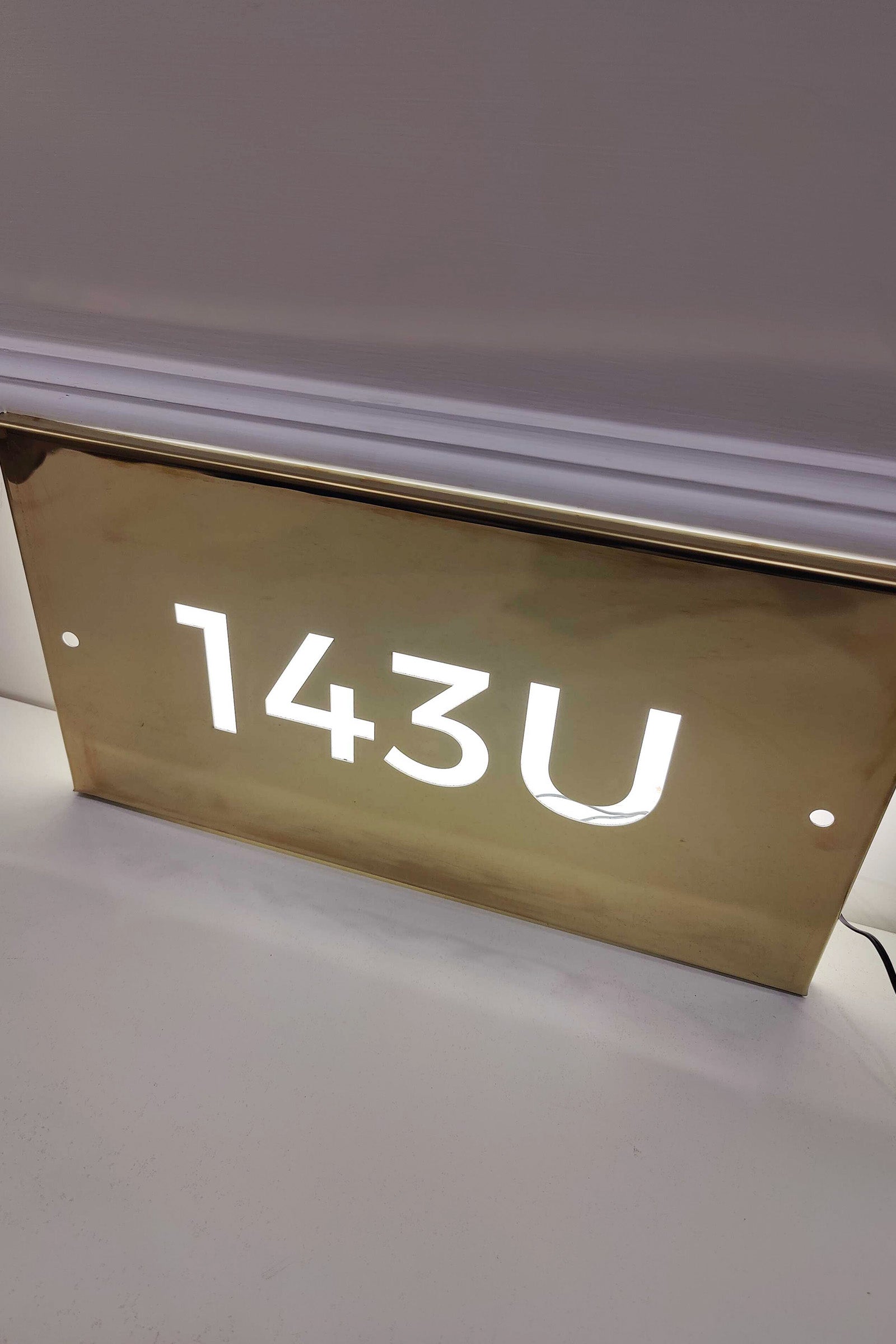 Stainless Steel Gold Backlit House Plate / Sign