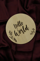 Hello World - Birth Announcement Plaque