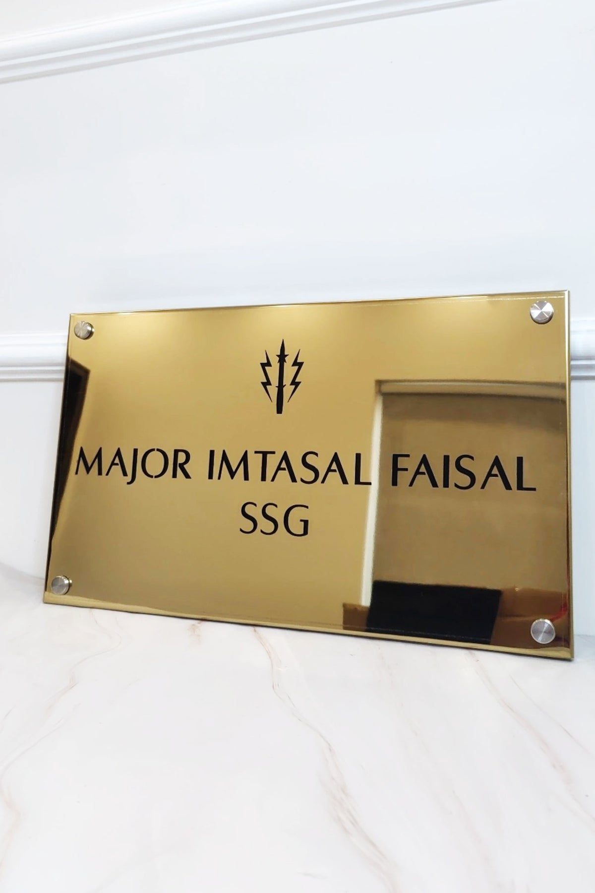 Stainless Steel Gold & Black House Plate / Sign