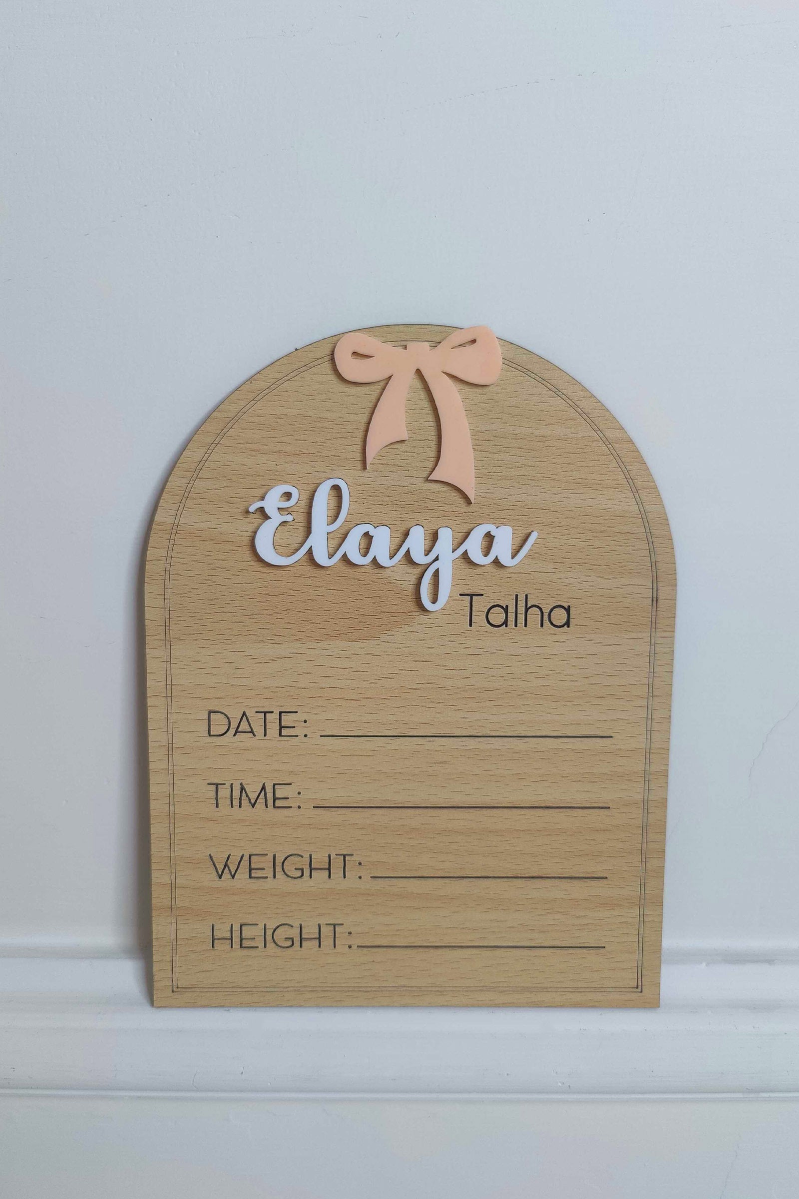 Custom Name - Birth Announcement Arch Plaque