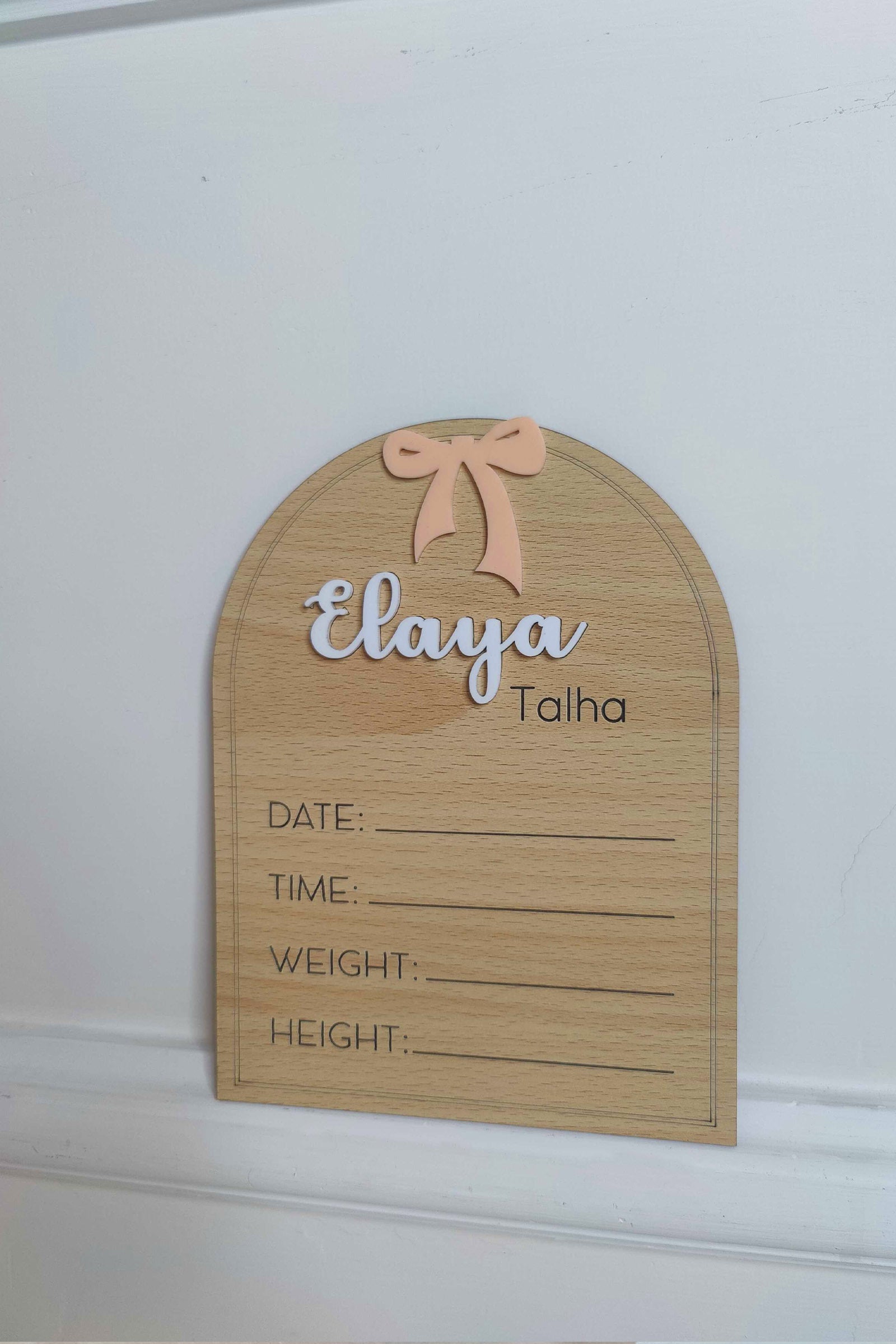 Custom Name - Birth Announcement Arch Plaque