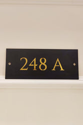 Matte Black Rectangular Metal House Sign