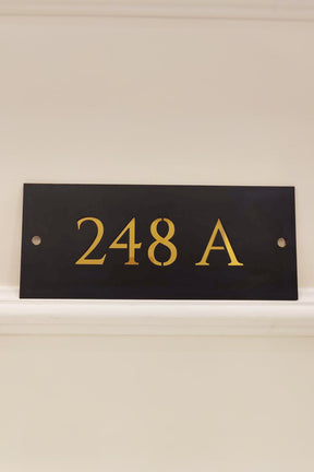 Matte Black Rectangular Metal House Sign