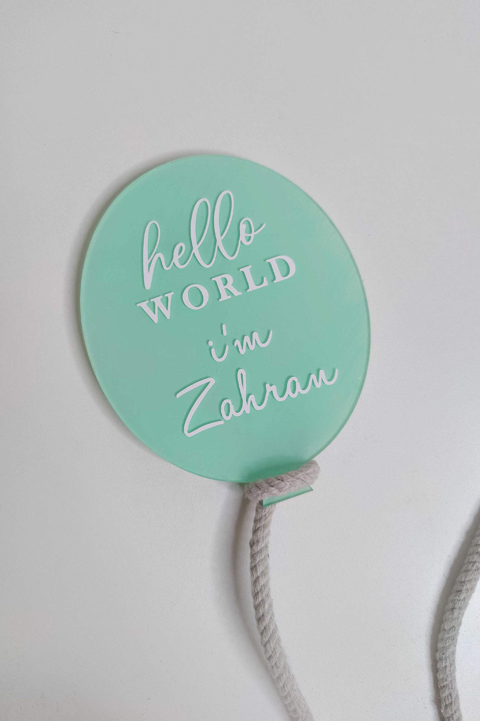 Custom Pastel Balloon Birth Announcement Sign