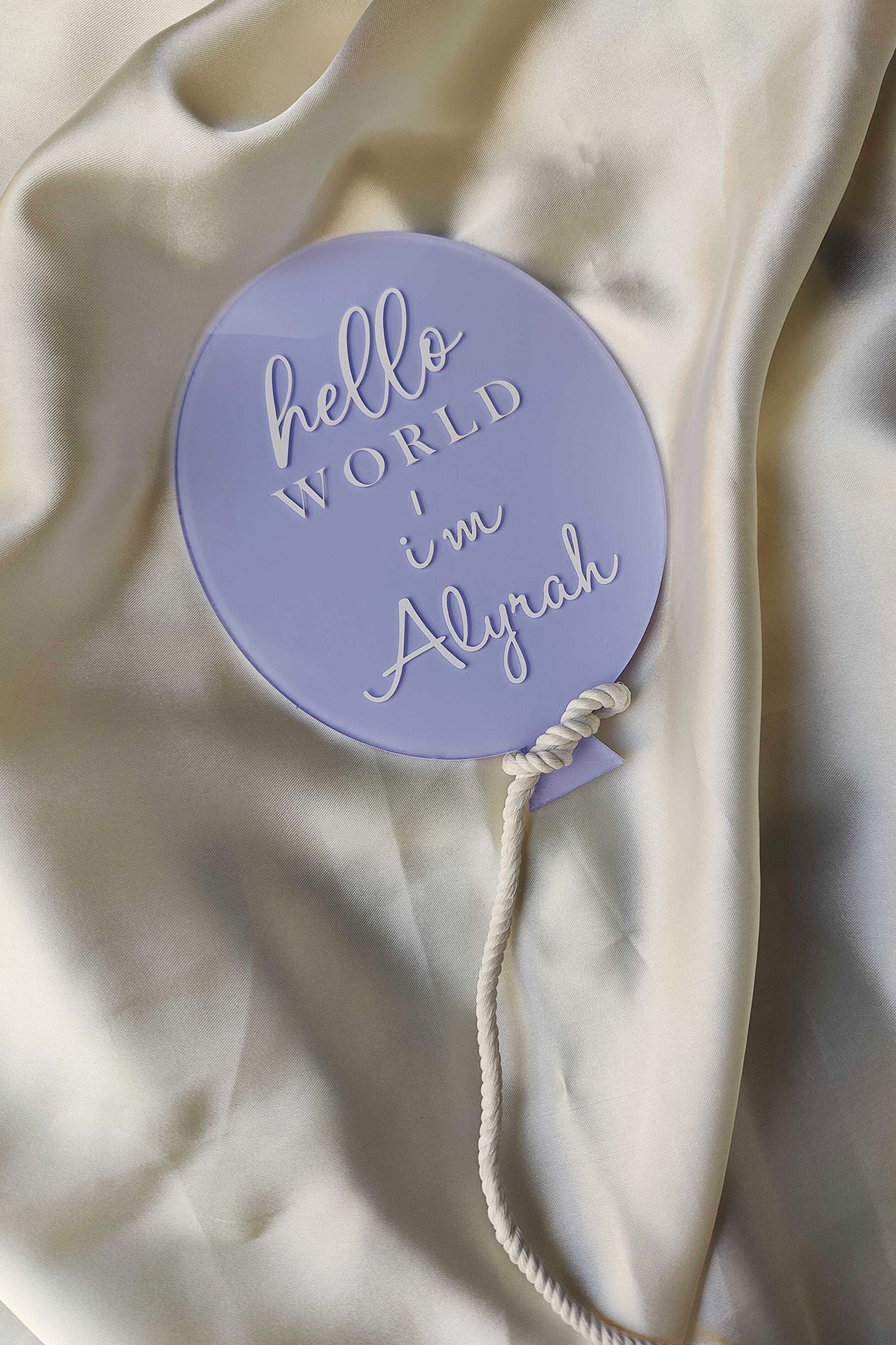 Custom Pastel Balloon Birth Announcement Sign