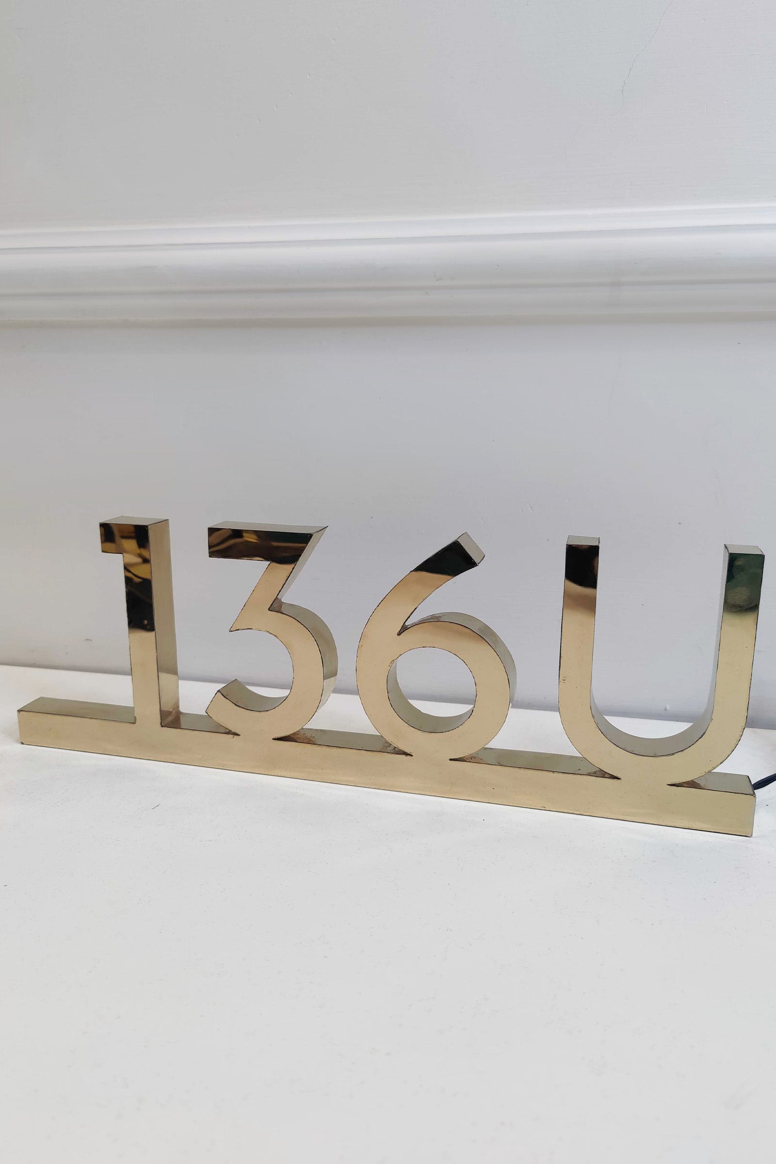 Stainless Steel Backlit House Number - gold