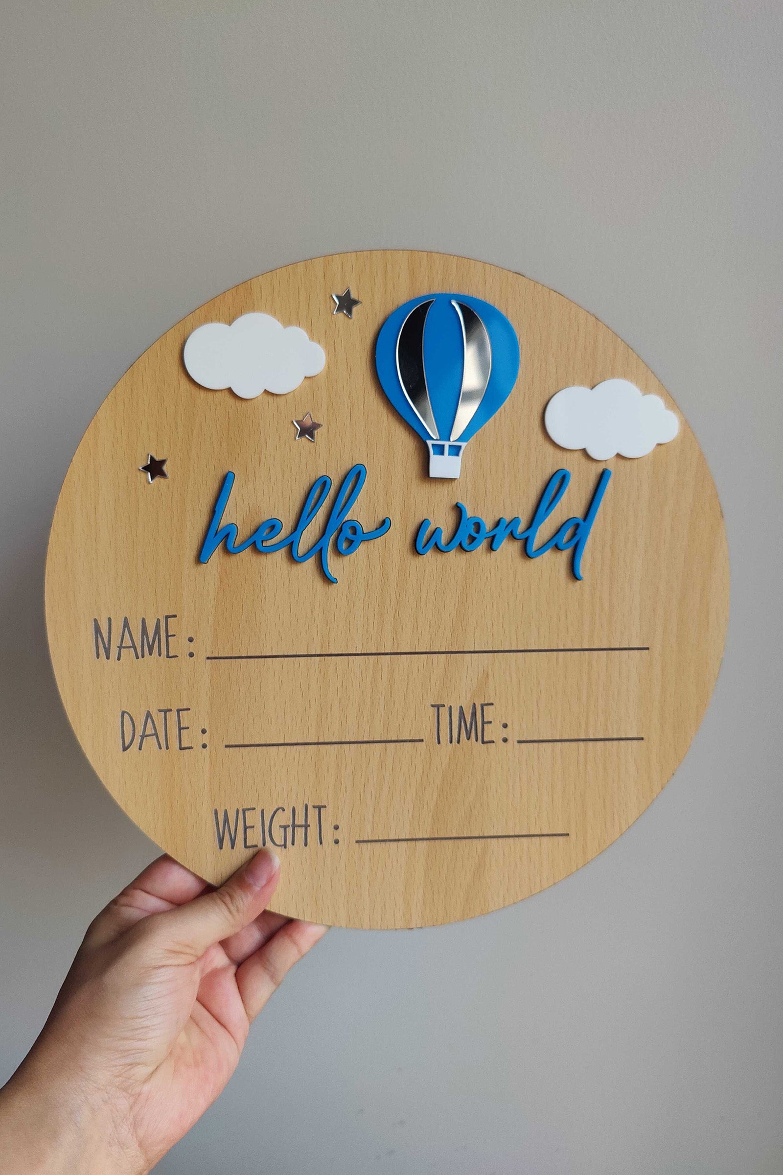 Birth Announcement Plaque- 3D Balloon