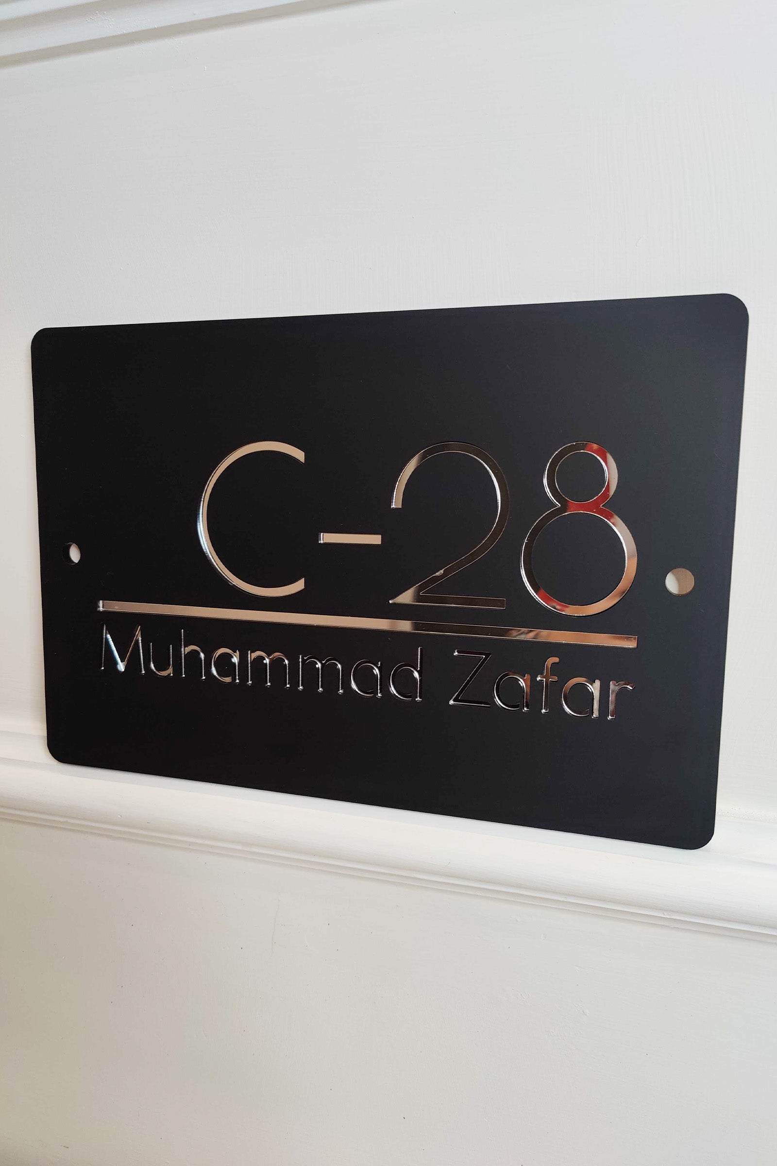 Custom Matte Acrylic Dual Tone House/Office Sign