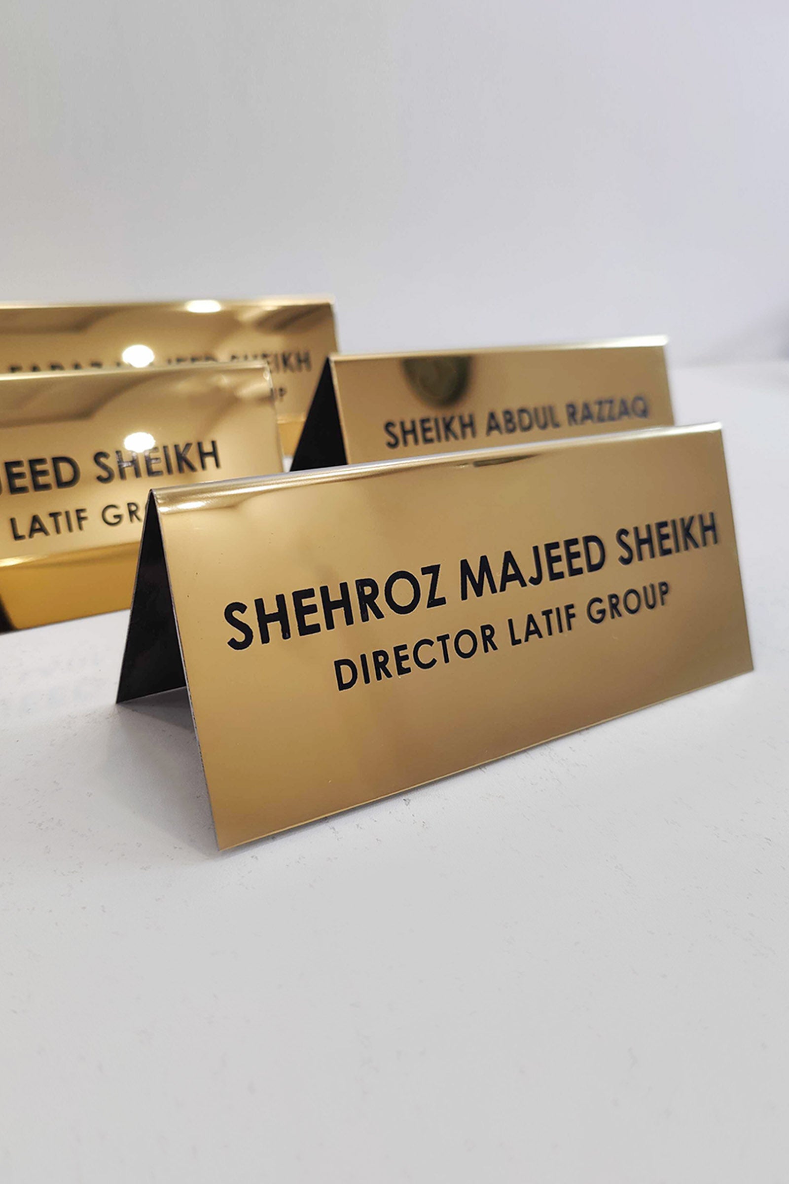 Desk Name Designation Plate - Stainless Steel