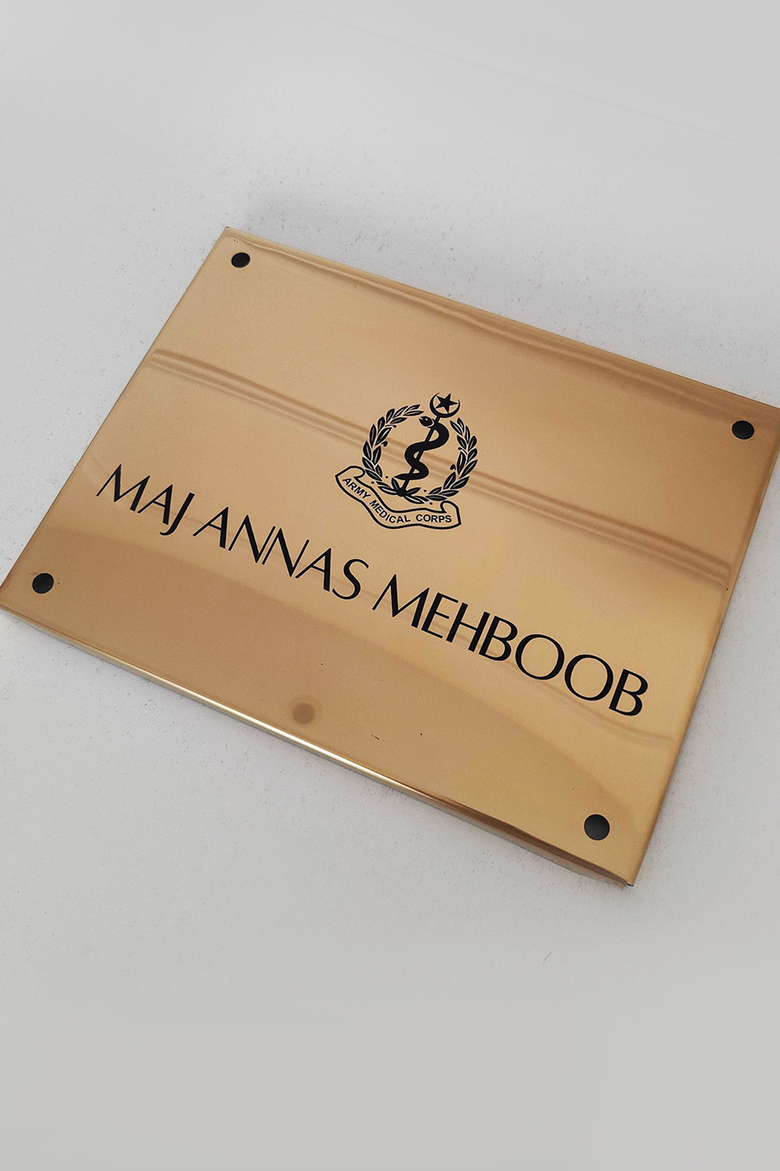 Stainless Steel Gold & Black House Plate / Sign