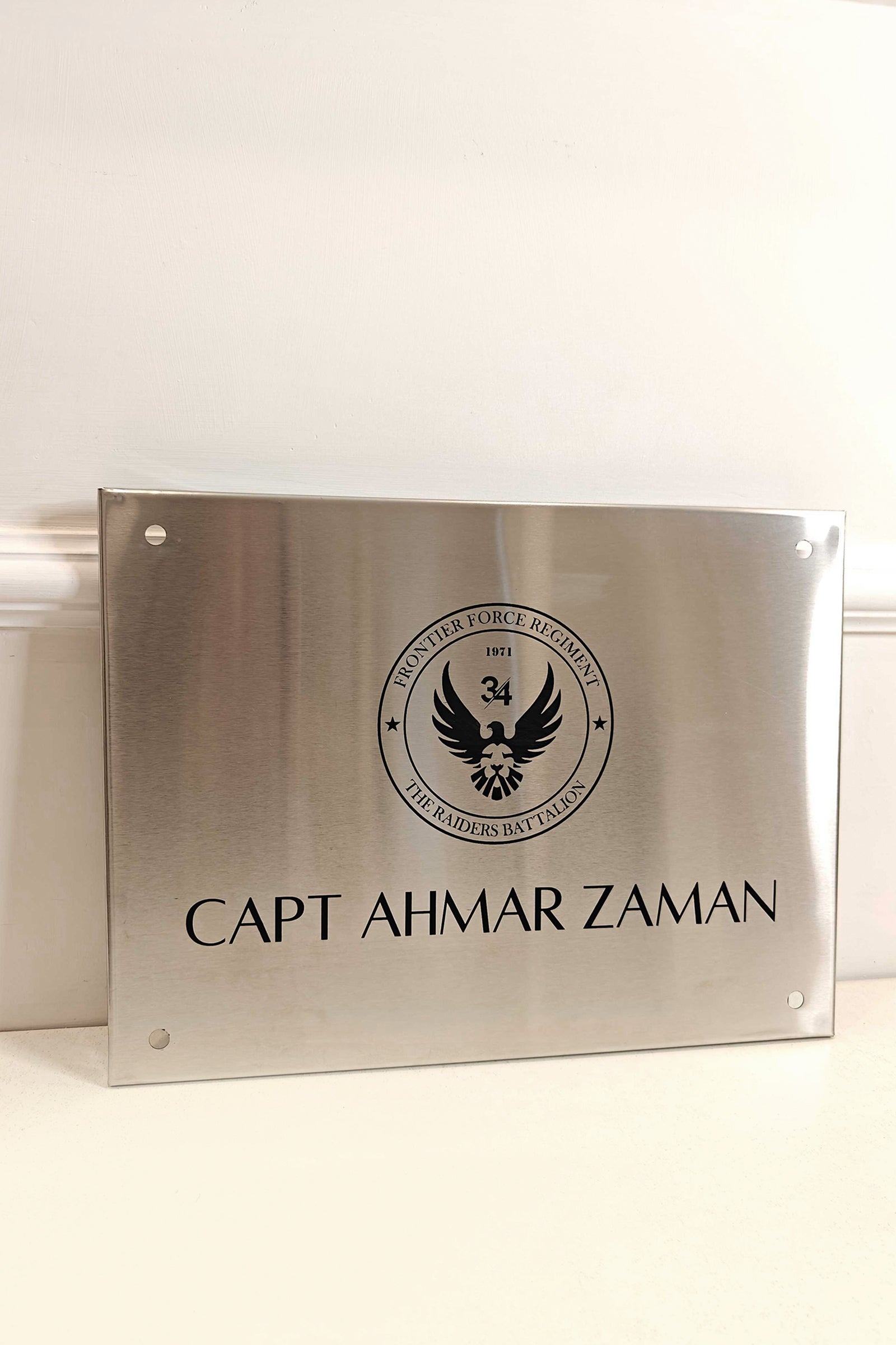 Stainless Steel Silver & Black House Plate / Business Sign