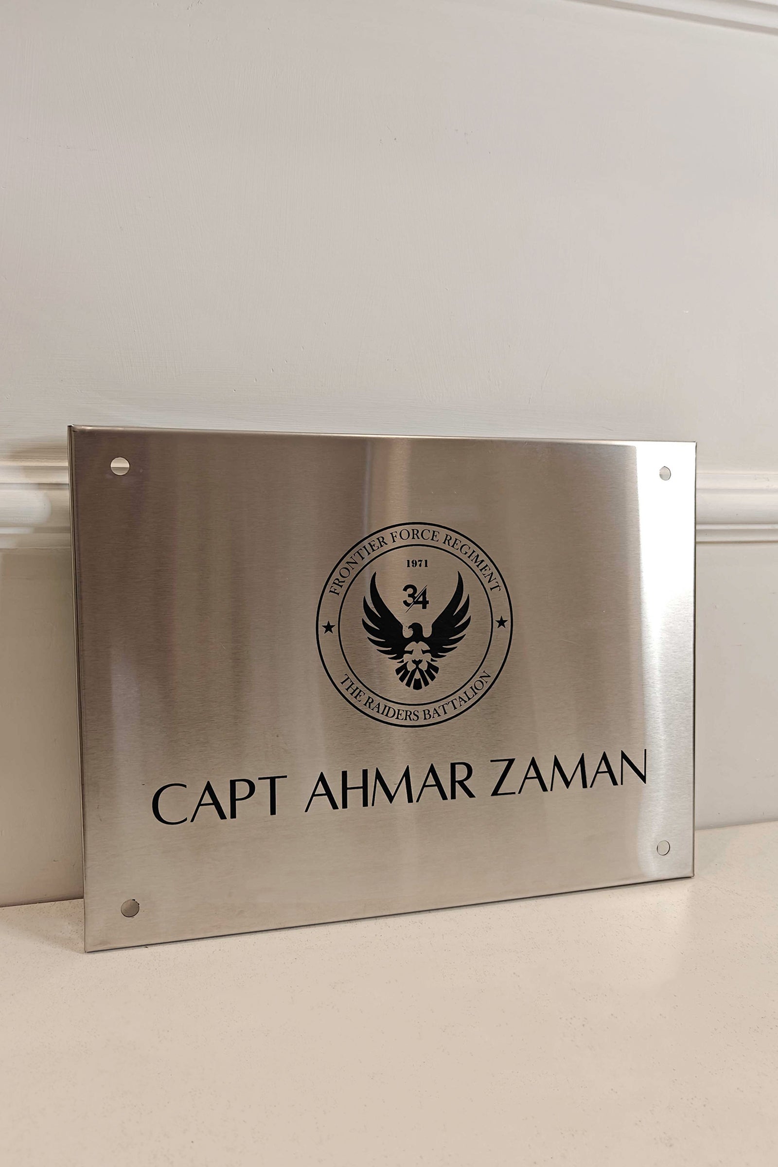 Stainless Steel Silver & Black House Plate / Business Sign