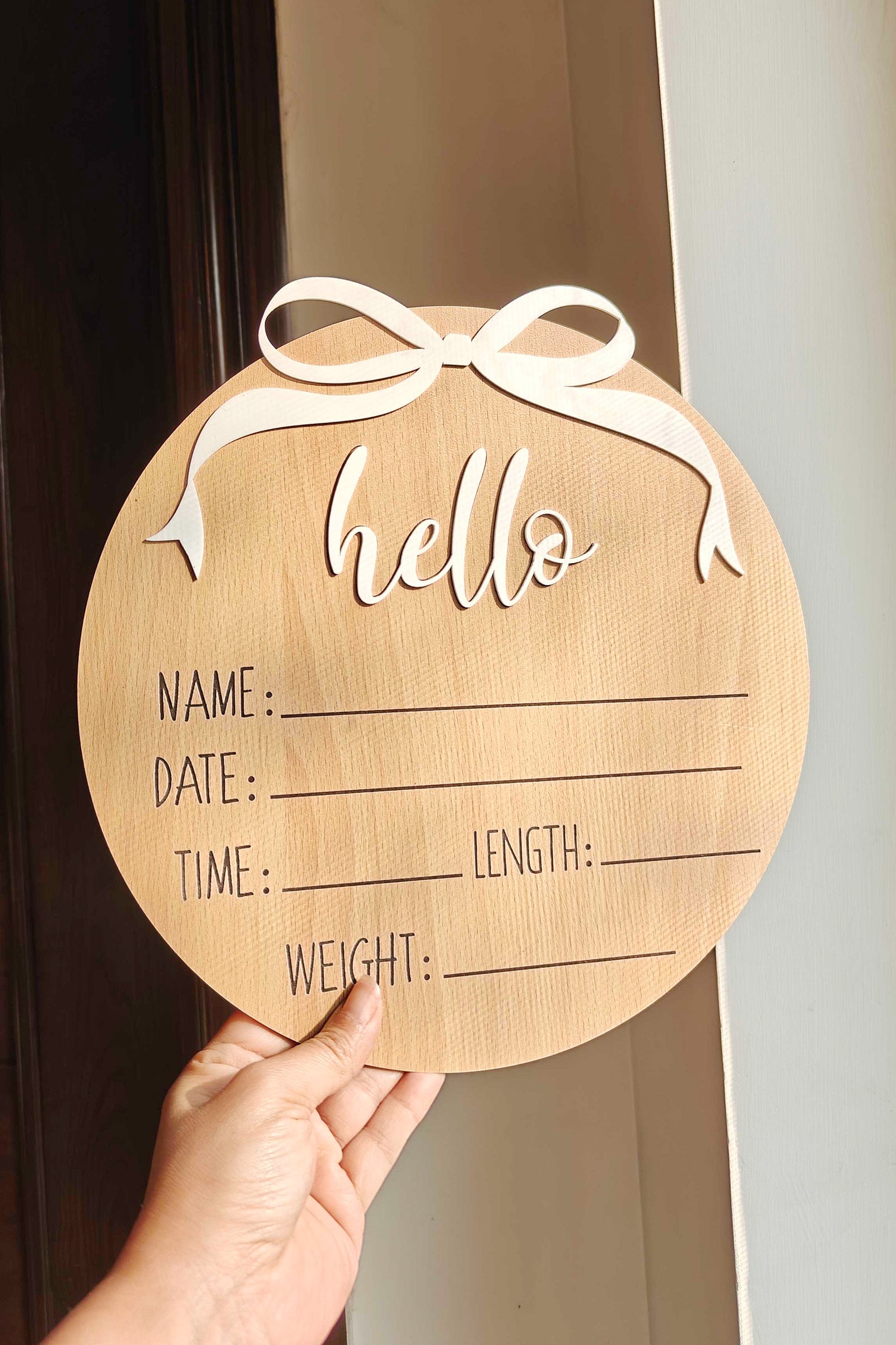 Oversized Bow Birth Announcement plaque