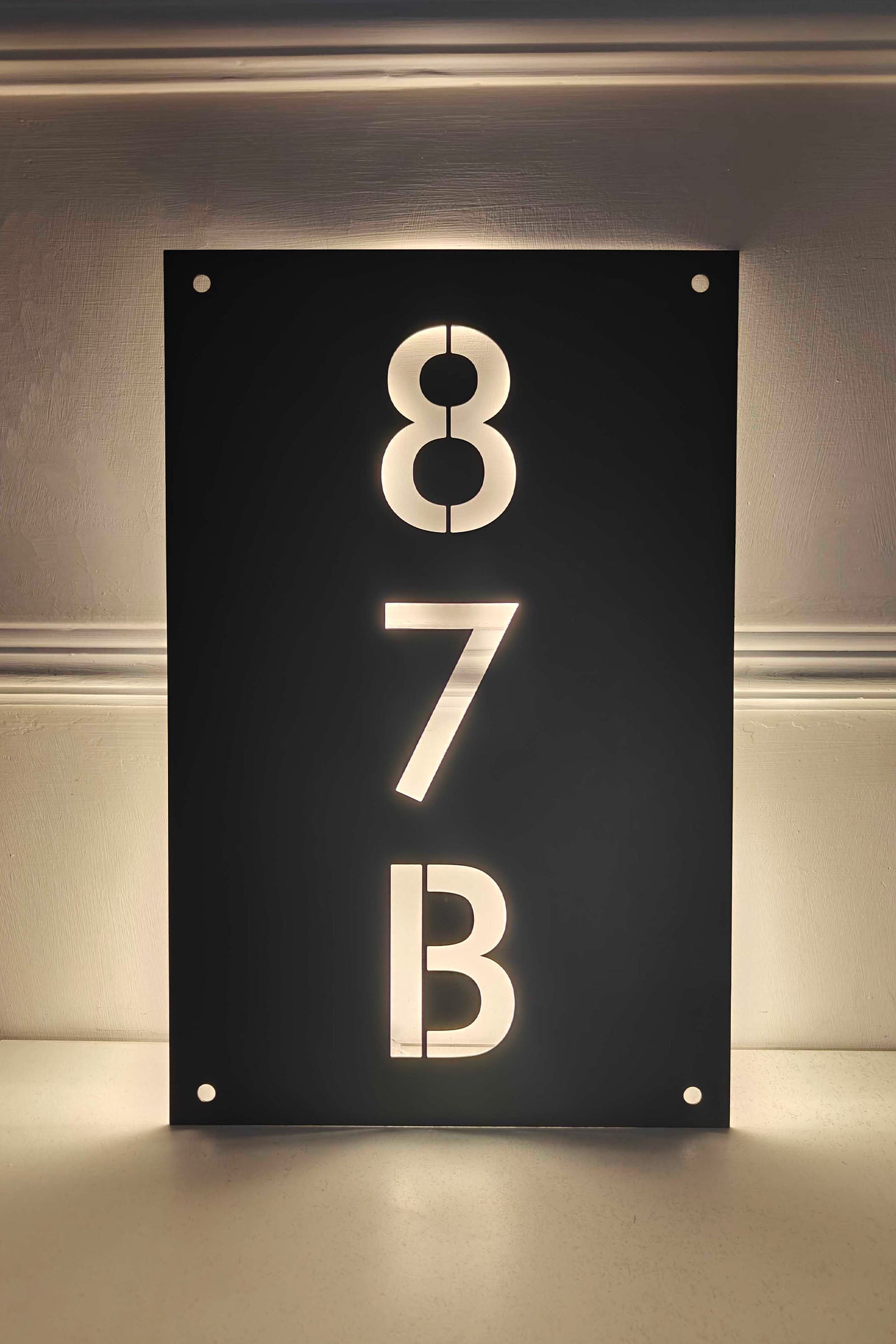 Metal Backlit Vertical House Sign