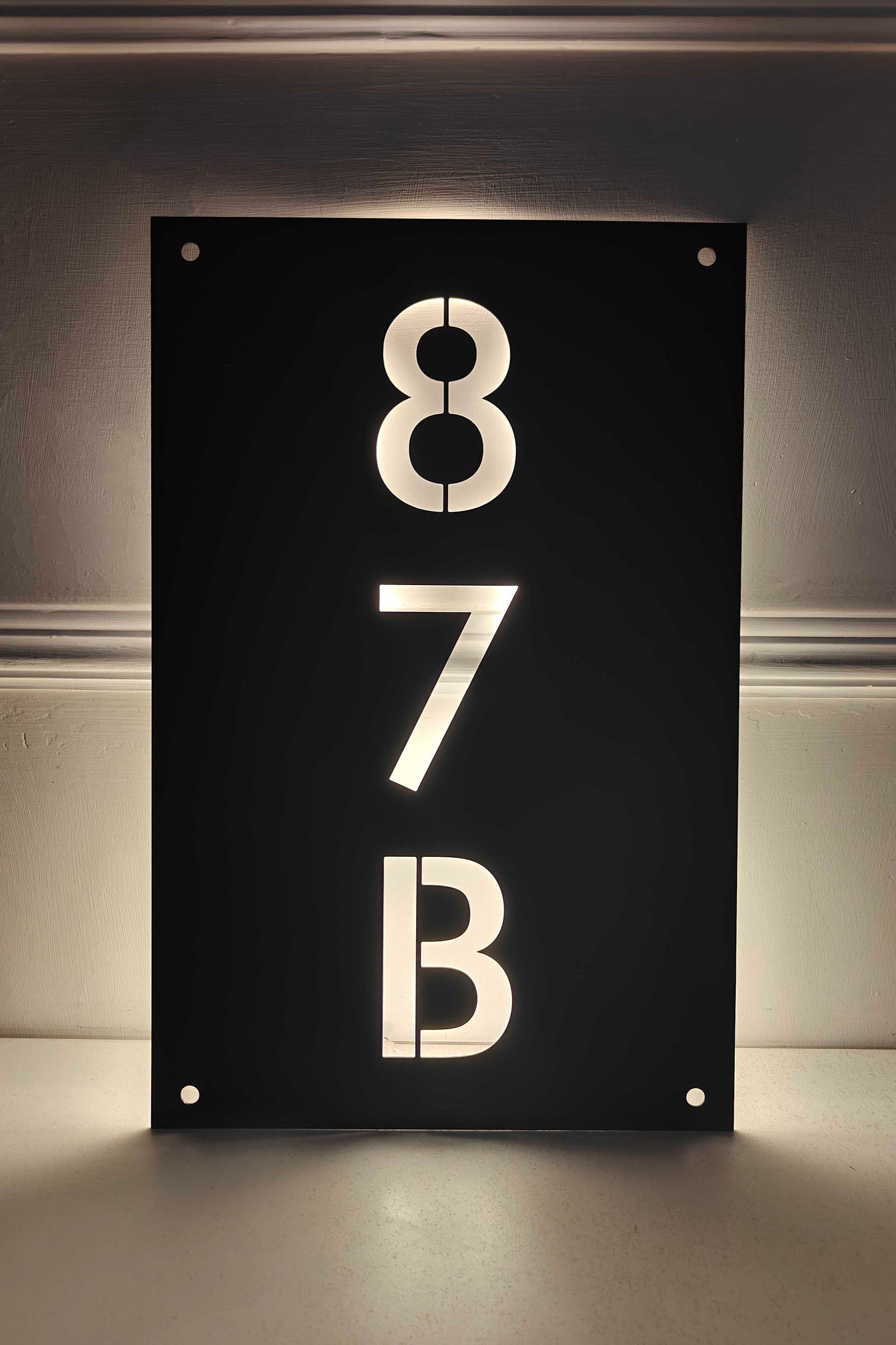 Metal Backlit Vertical House Sign