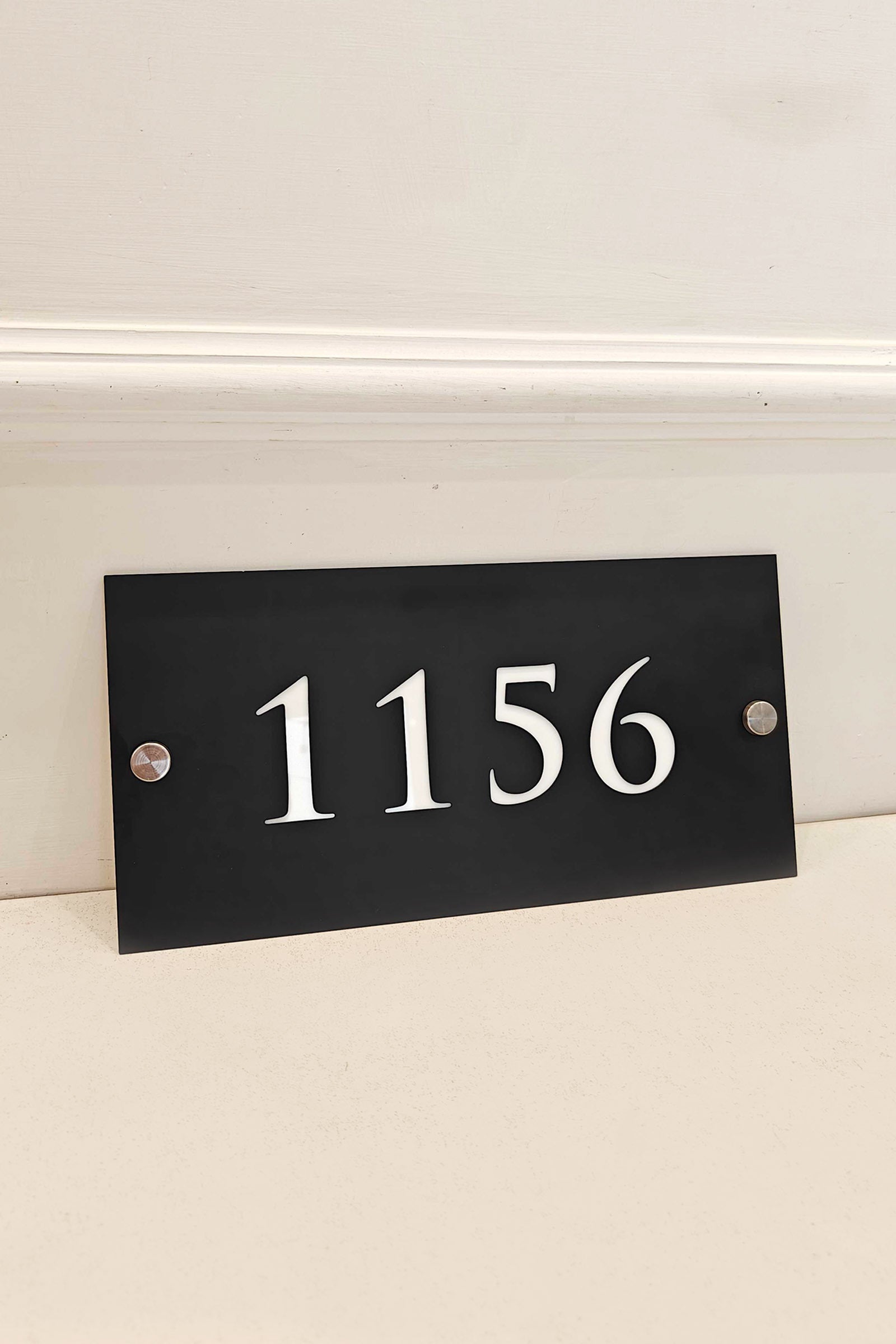 Matte Black Rectangular Metal House Sign