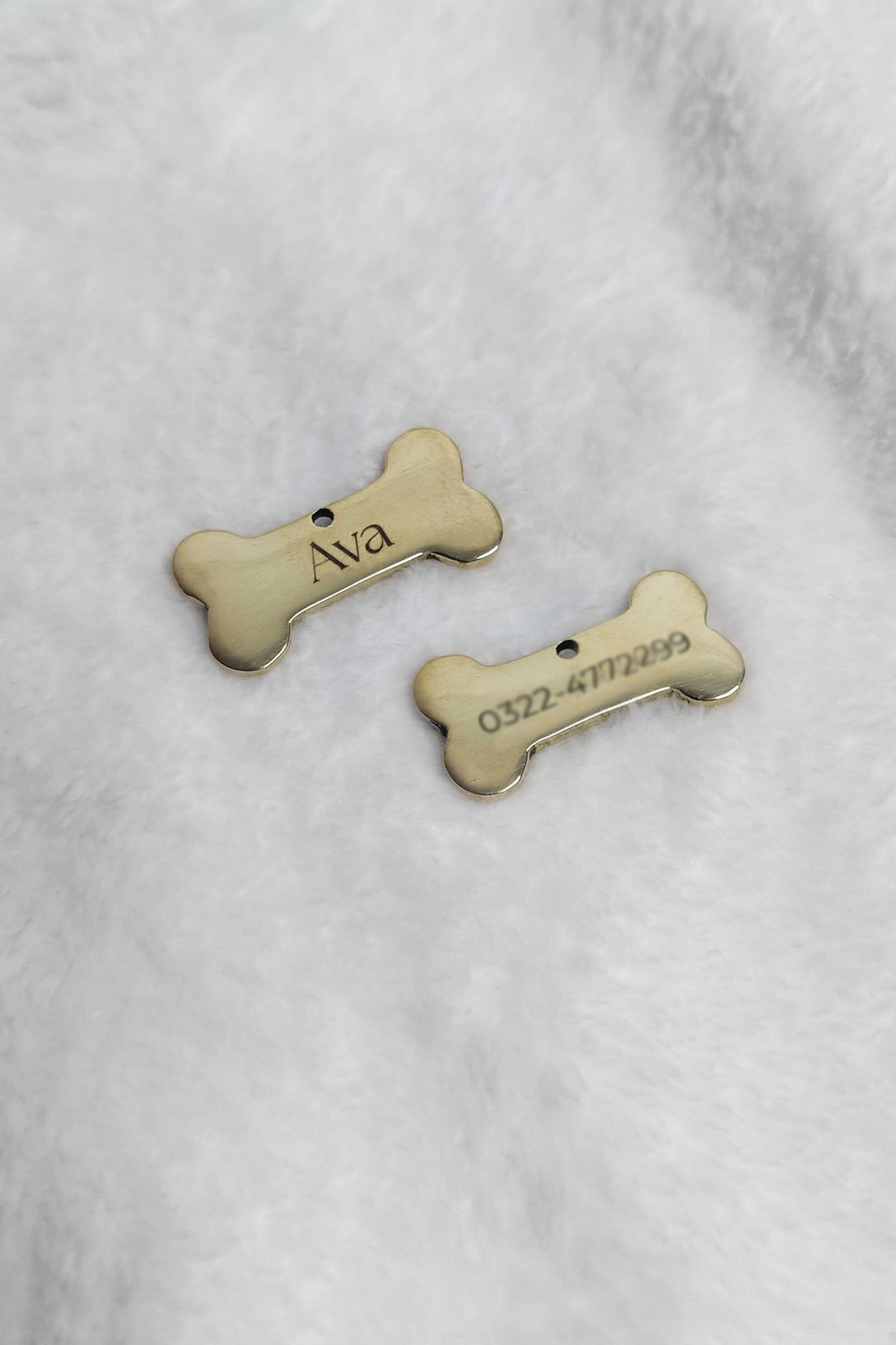 Brass Pet tag - Bone