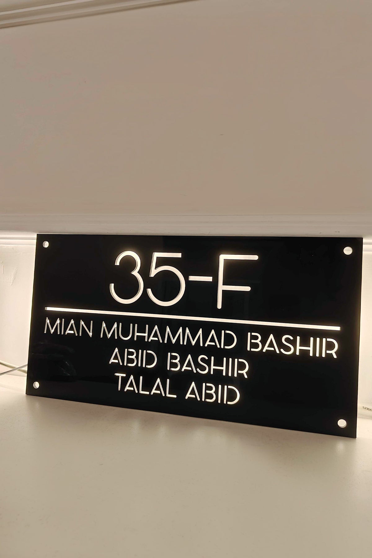 Custom Backlit House Name Plate