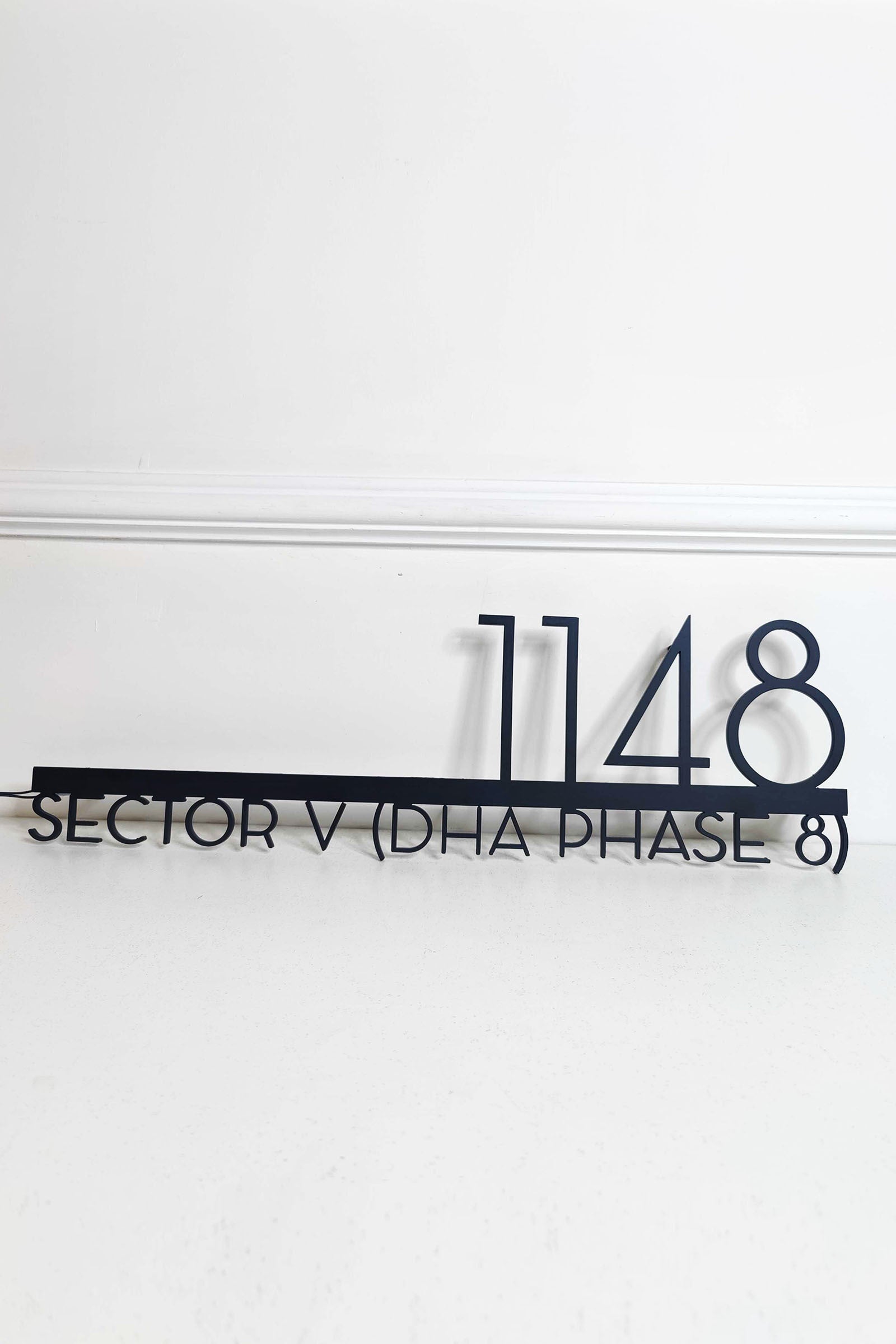 Custom Metal Backlit 2 Line House Sign