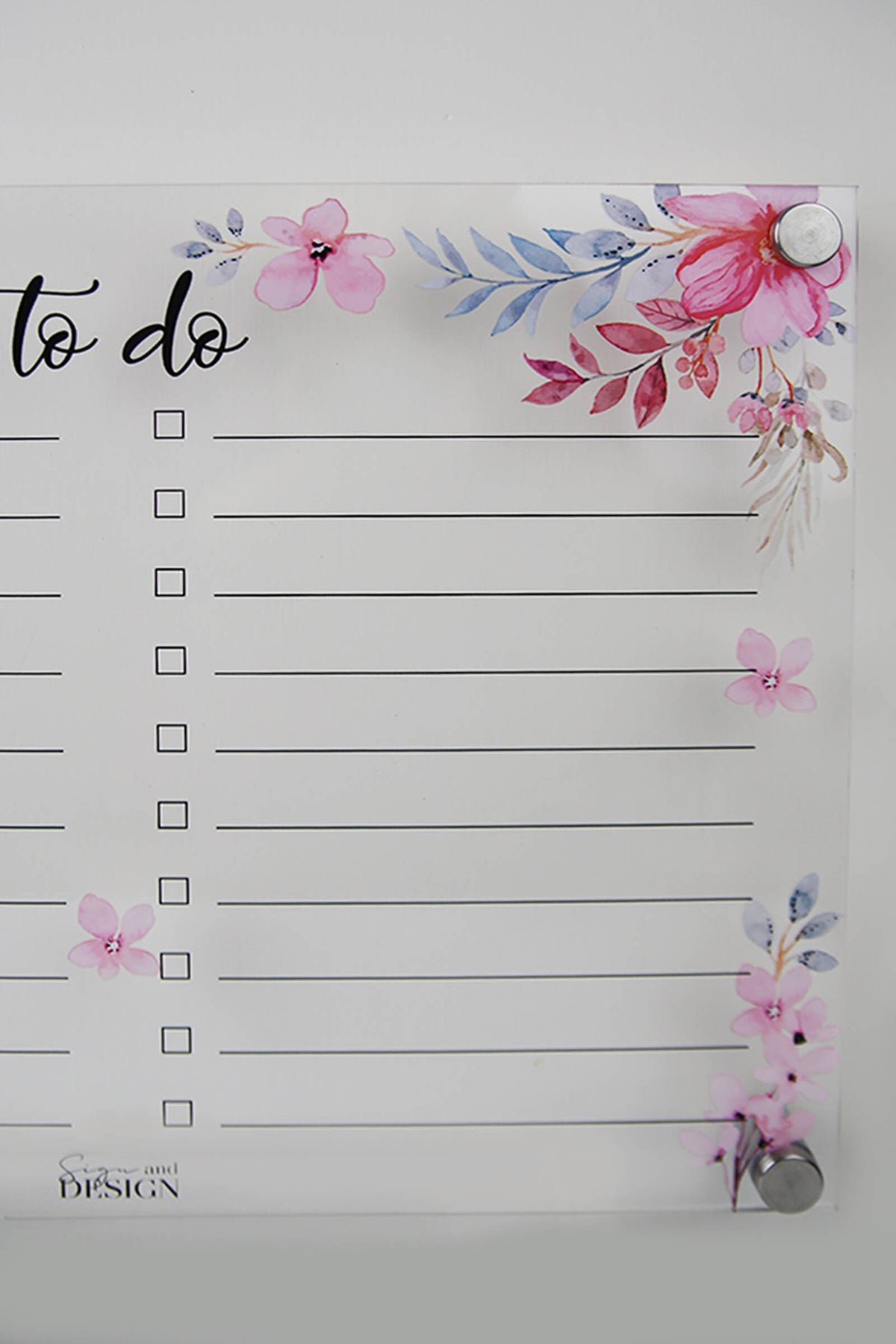 To Do List Floral Planner - Sign & Design