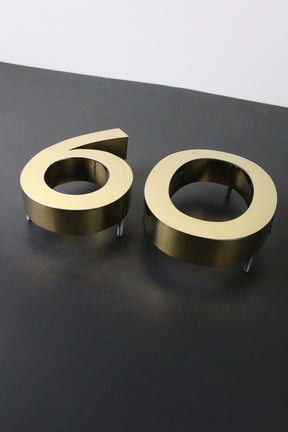 Custom Gold Stainless Steel Digits - Sign & Design