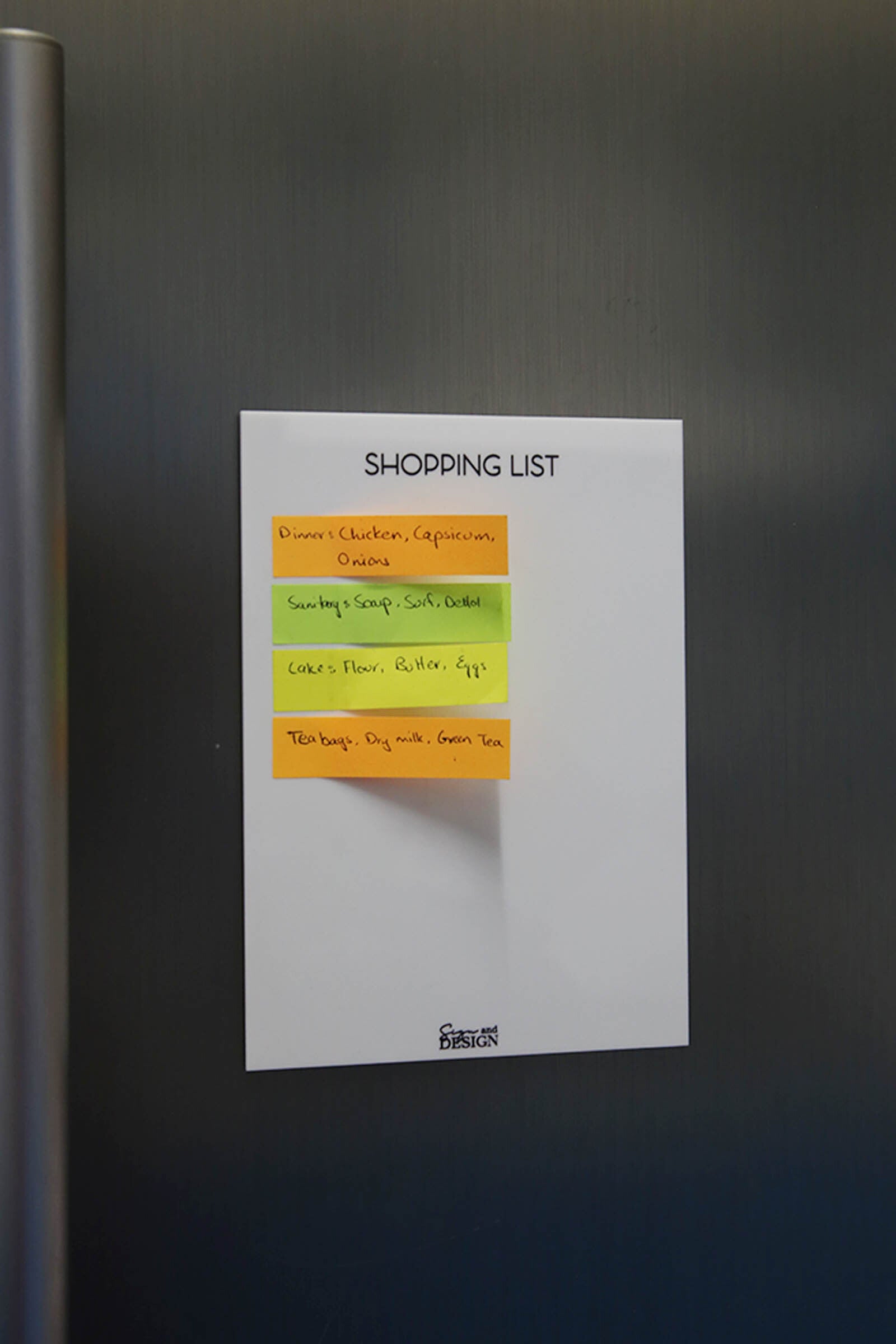 Shopping List - Magnetic Fridge Planner - Sign & Design