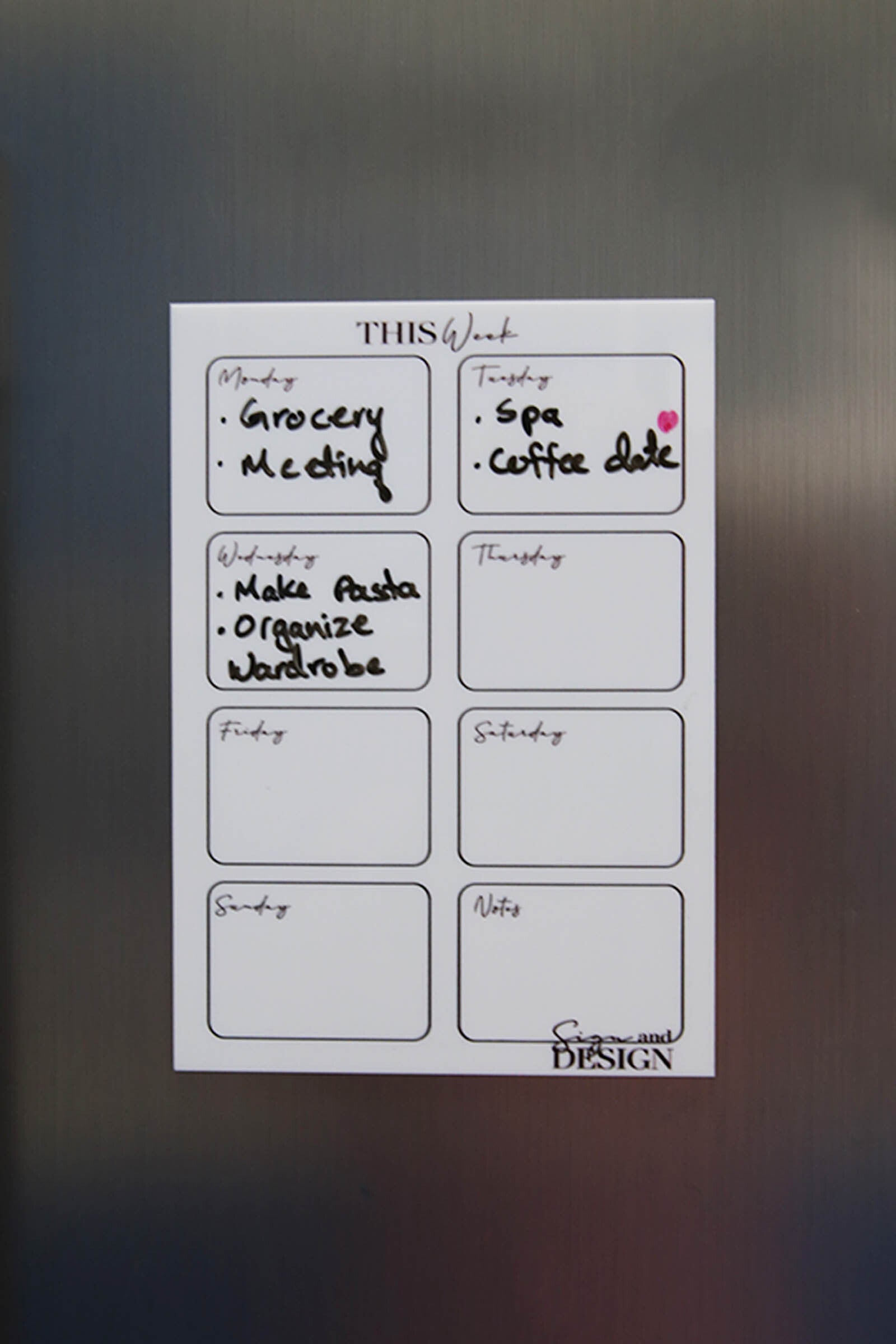 This Week - Magnetic Fridge Planner - Sign & Design