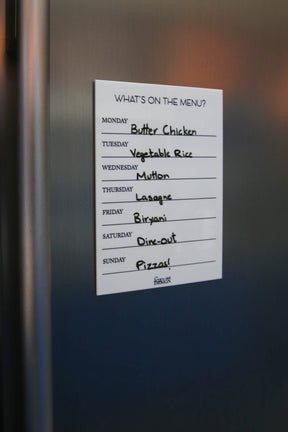 Menu - Magnetic Fridge Planner - Sign & Design